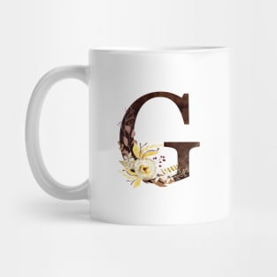 Floral Monogram G Lovely Autumn Foliage Mug